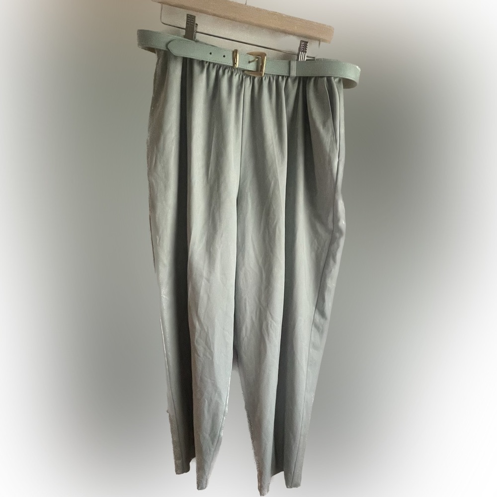 ALFRED DUNNER elastic waist pleated trouser pant with belt size 20